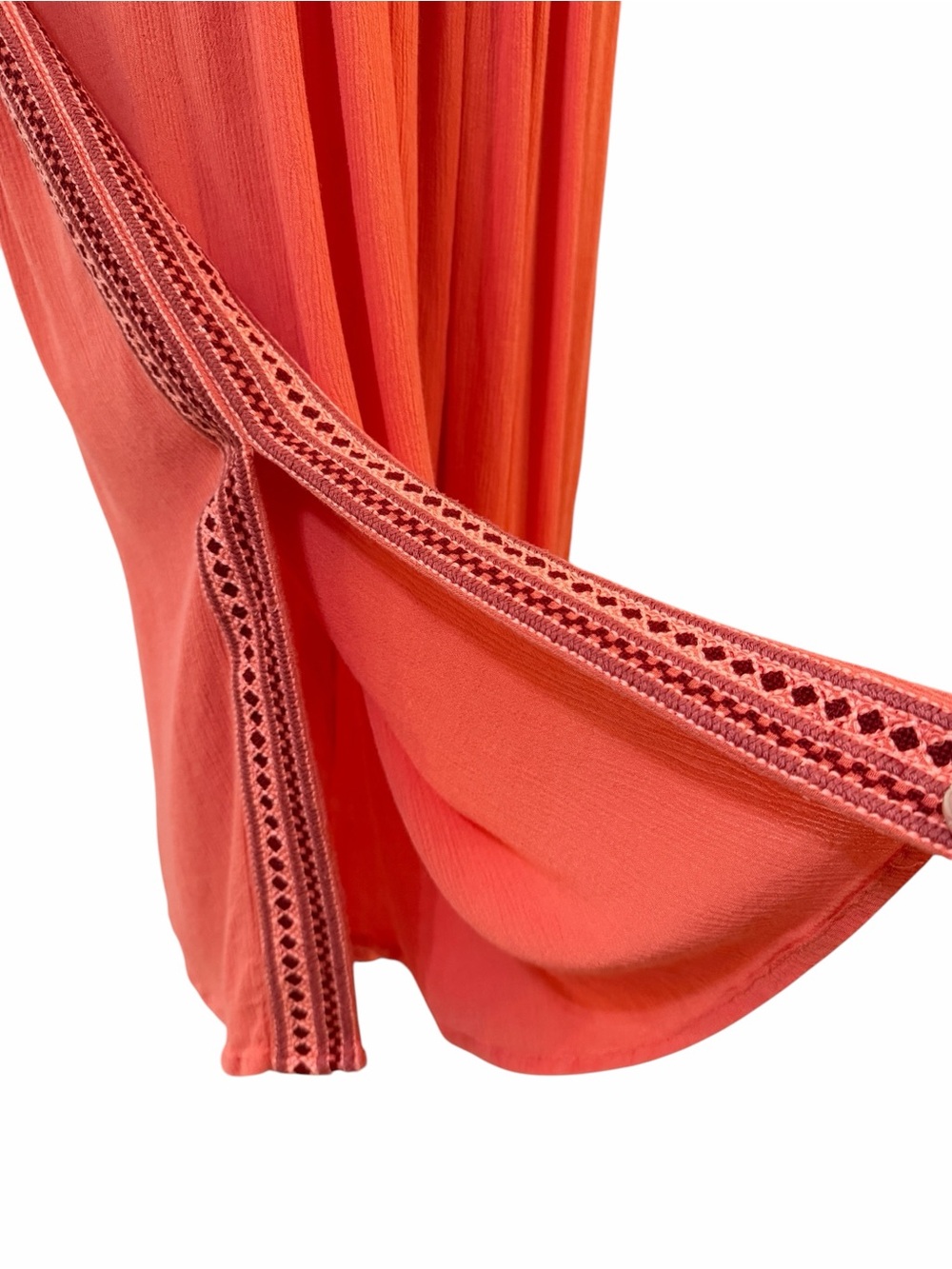 RARE Free People Coral Sleeveless Boho embroidered Wide Leg Jumpsuit sz XS - Picture 11 of 15